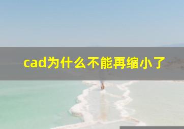 cad为什么不能再缩小了