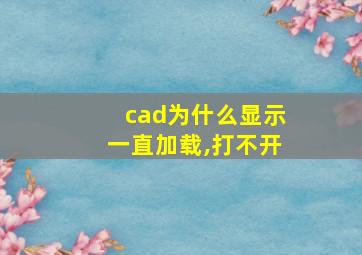 cad为什么显示一直加载,打不开