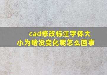 cad修改标注字体大小为啥没变化呢怎么回事