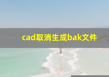 cad取消生成bak文件