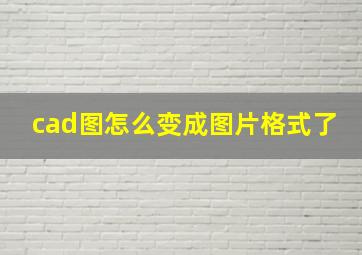 cad图怎么变成图片格式了