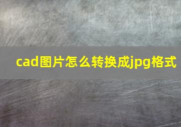 cad图片怎么转换成jpg格式