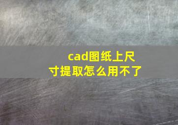 cad图纸上尺寸提取怎么用不了