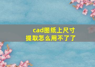 cad图纸上尺寸提取怎么用不了了