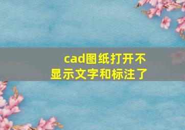 cad图纸打开不显示文字和标注了