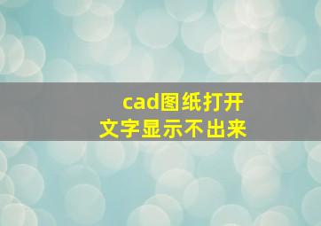 cad图纸打开文字显示不出来