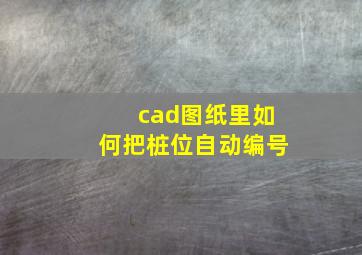 cad图纸里如何把桩位自动编号