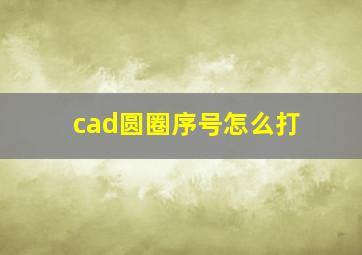 cad圆圈序号怎么打