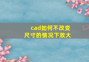 cad如何不改变尺寸的情况下放大