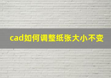 cad如何调整纸张大小不变