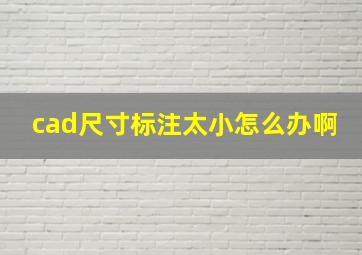 cad尺寸标注太小怎么办啊