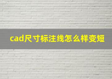 cad尺寸标注线怎么样变短