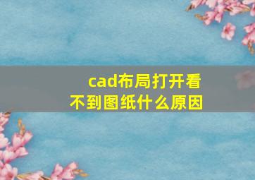 cad布局打开看不到图纸什么原因