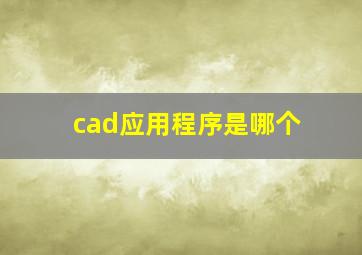 cad应用程序是哪个