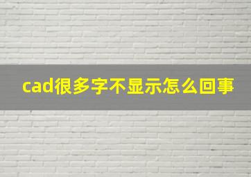 cad很多字不显示怎么回事