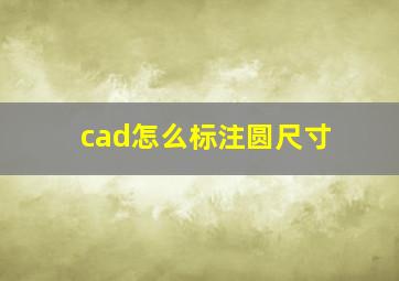 cad怎么标注圆尺寸