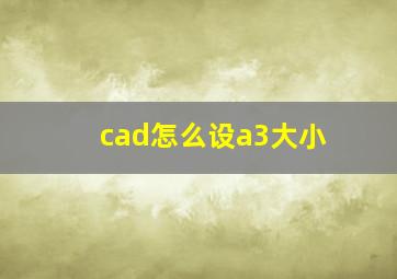 cad怎么设a3大小