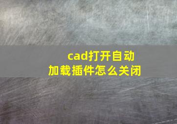 cad打开自动加载插件怎么关闭