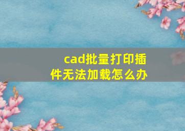 cad批量打印插件无法加载怎么办