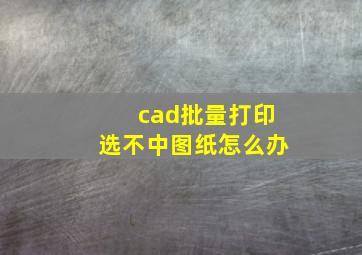 cad批量打印选不中图纸怎么办