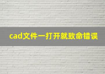 cad文件一打开就致命错误