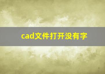 cad文件打开没有字