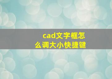 cad文字框怎么调大小快捷键