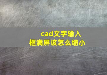 cad文字输入框满屏该怎么缩小