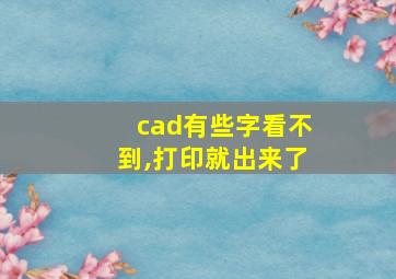 cad有些字看不到,打印就出来了