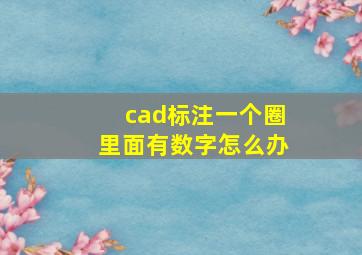 cad标注一个圈里面有数字怎么办