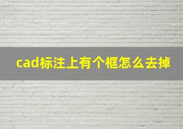 cad标注上有个框怎么去掉