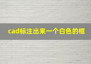 cad标注出来一个白色的框