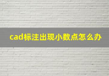 cad标注出现小数点怎么办