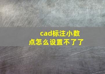 cad标注小数点怎么设置不了了