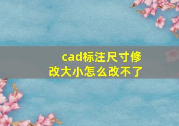 cad标注尺寸修改大小怎么改不了