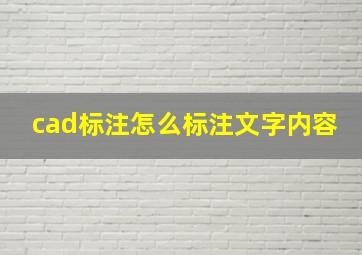 cad标注怎么标注文字内容