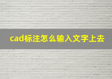 cad标注怎么输入文字上去