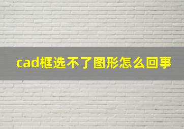 cad框选不了图形怎么回事