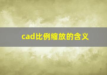 cad比例缩放的含义