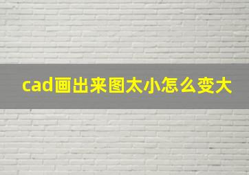 cad画出来图太小怎么变大