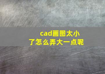 cad画图太小了怎么弄大一点呢