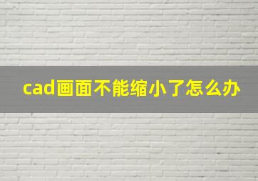 cad画面不能缩小了怎么办