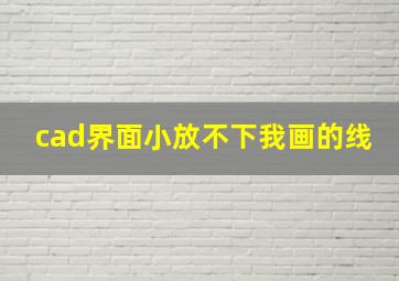 cad界面小放不下我画的线