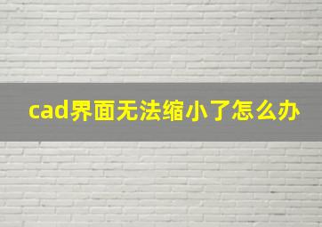 cad界面无法缩小了怎么办