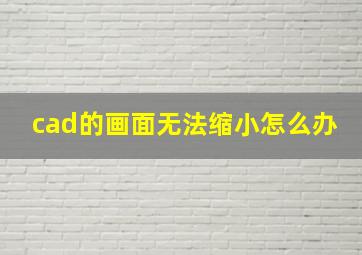 cad的画面无法缩小怎么办