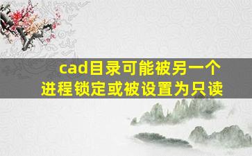 cad目录可能被另一个进程锁定或被设置为只读