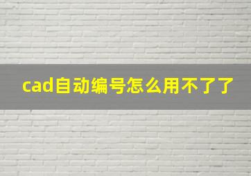 cad自动编号怎么用不了了