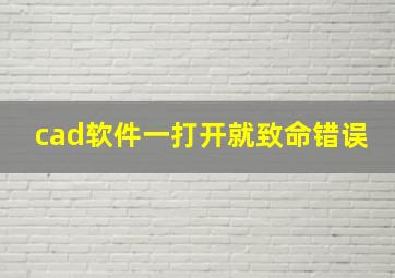 cad软件一打开就致命错误