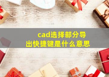 cad选择部分导出快捷键是什么意思