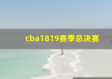 cba1819赛季总决赛